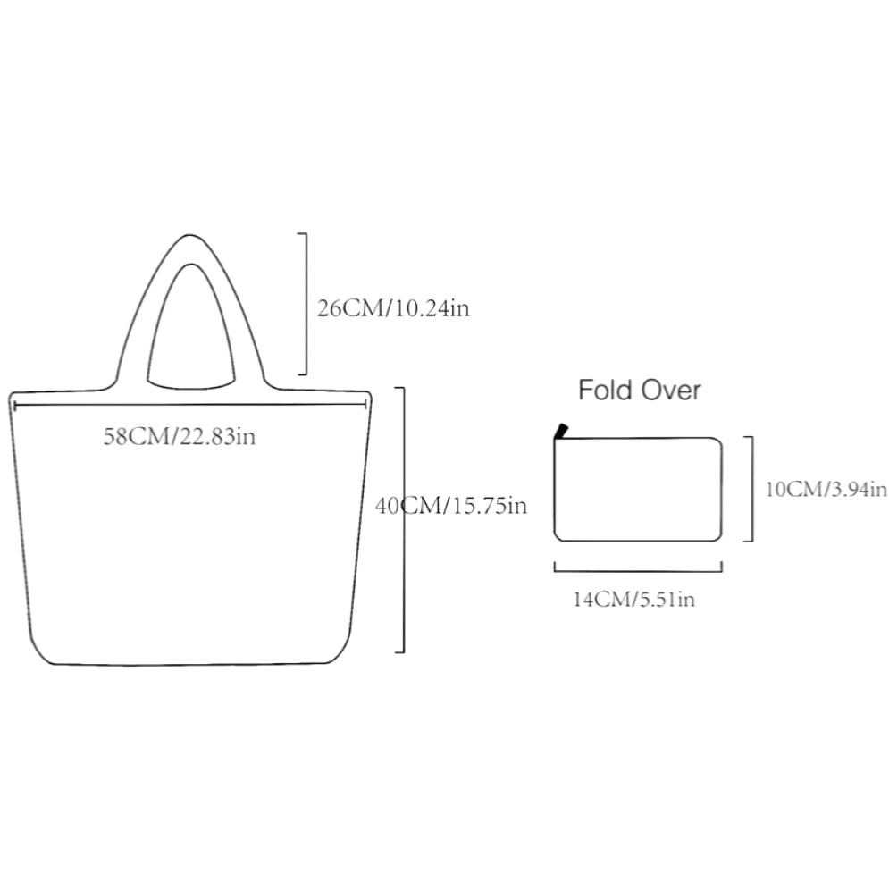 Large Capacity Foldable Waterproof Tote. Cartoon Cats Pattern 16 x 23 in