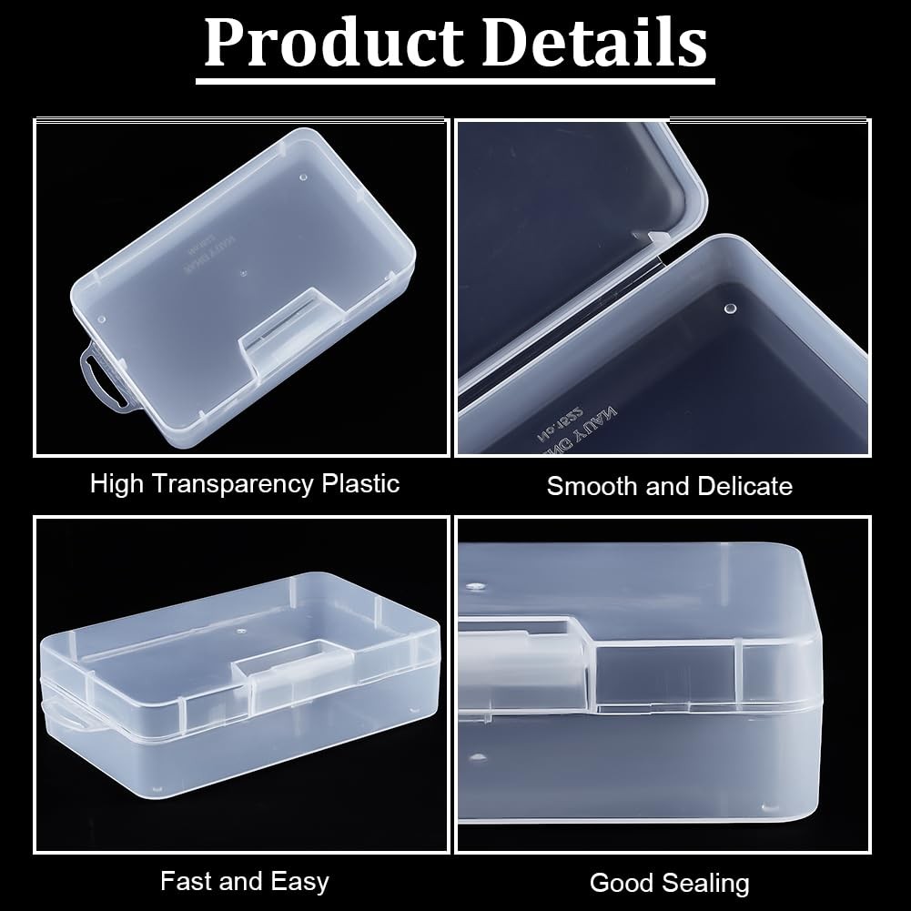 4 Pack 5.5×3.35×1.5 Large Clear Plastic Box Container Clear Storage Organizer…