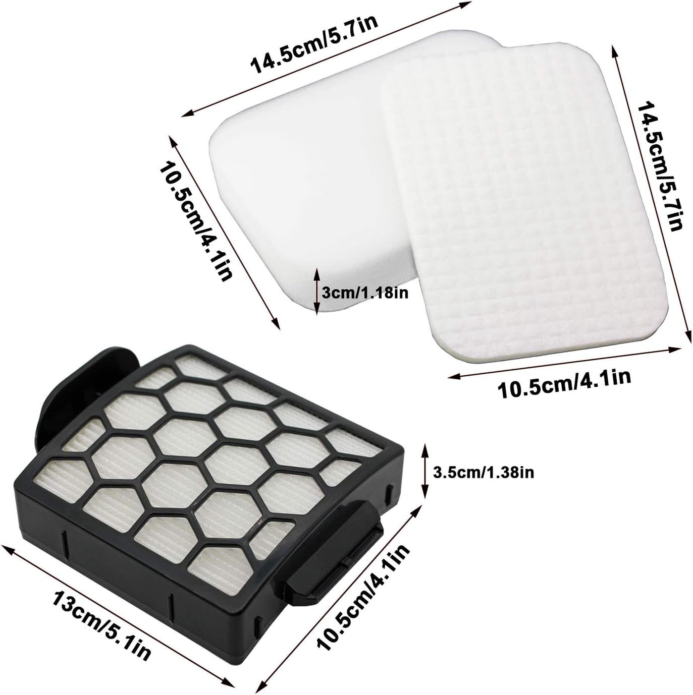 Filters for Shark ZU102,ZU60,ZU62,ZU62C,NV150,NV151,NV251,NV255 Upright Vacuum