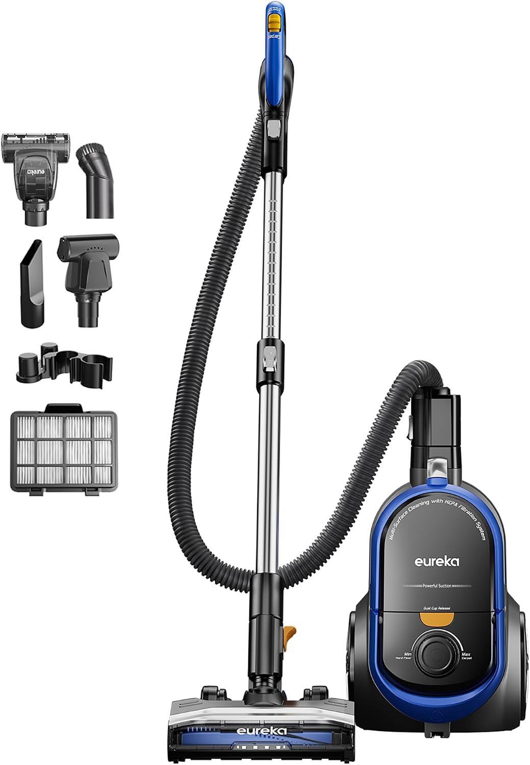 Eureka Bagless Canister Vacuum Cleaner, Lightweight Vac for Carpets and Hard Flo