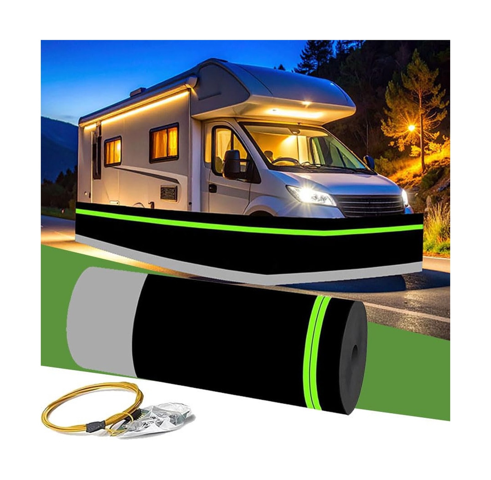 RV Skirting with Combination Lock, 85ft Lx2.6ft H Travel Wheel Skirt, Heavy D…