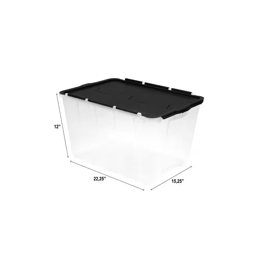 Clear 12 Gal. Flip Top Storage Tote