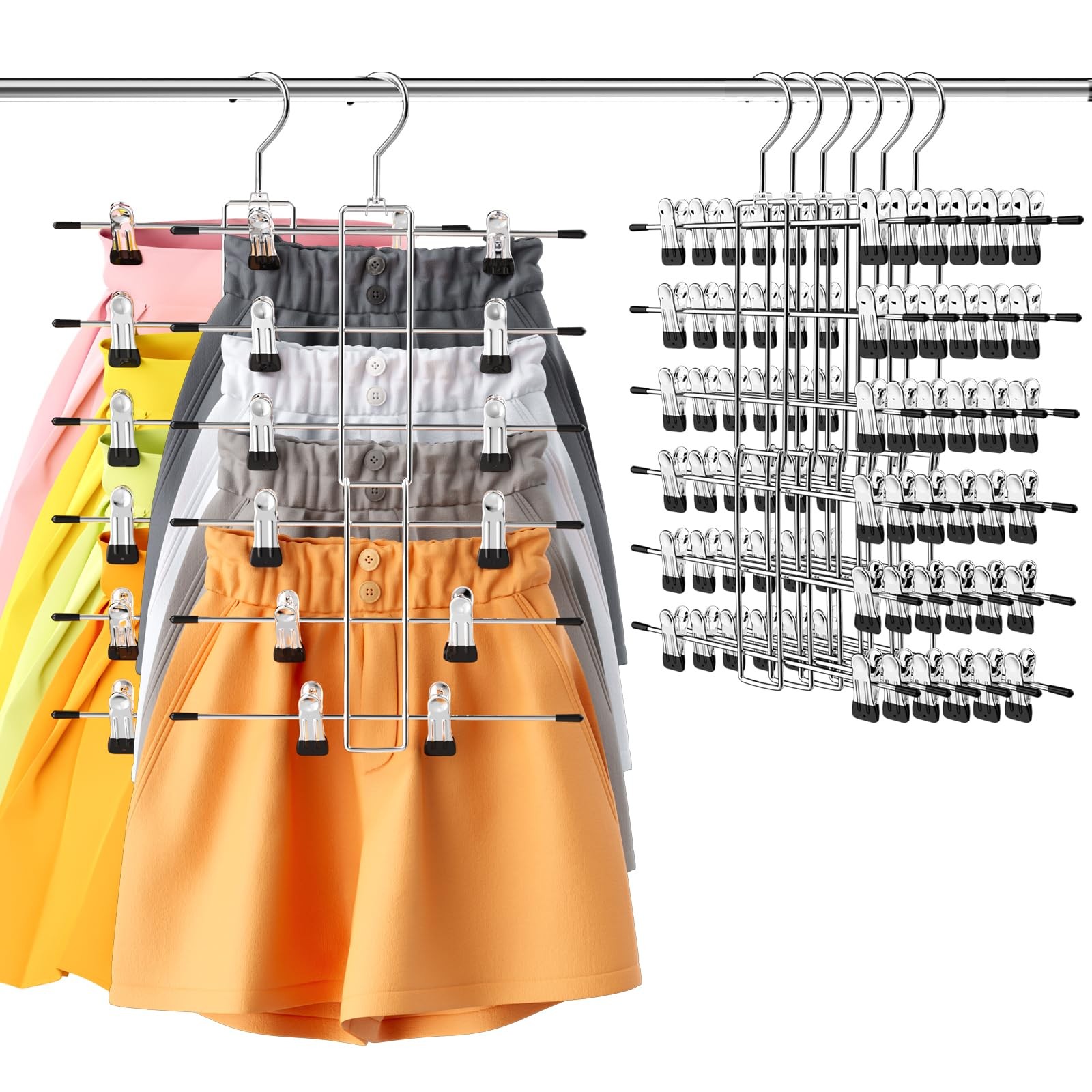 Hangerspants & Skirt Hangers Space Saving Hanging Closet Organizer And Storage