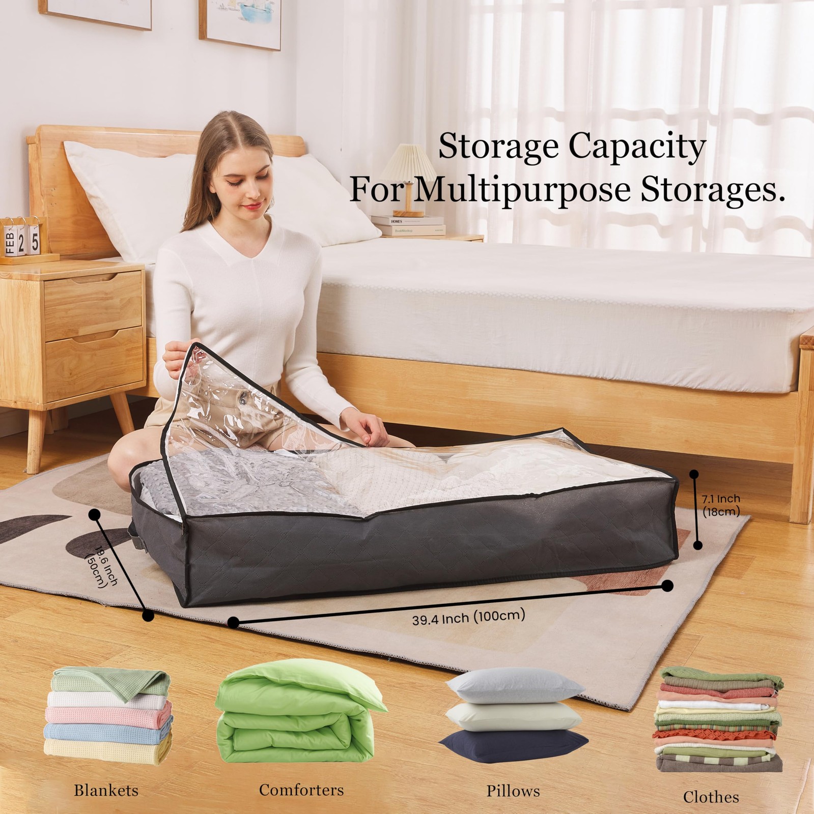 Title: Lightweight Linen Underbed Storage Bags (6-Pack) – Gift Set! 4 Large (…
