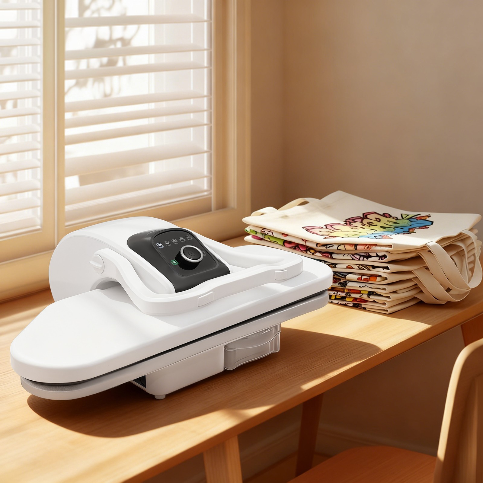 1600W Steam Press Nylon/Silk/Wool/Cotton/Linen Fabric Steam Press Machine White