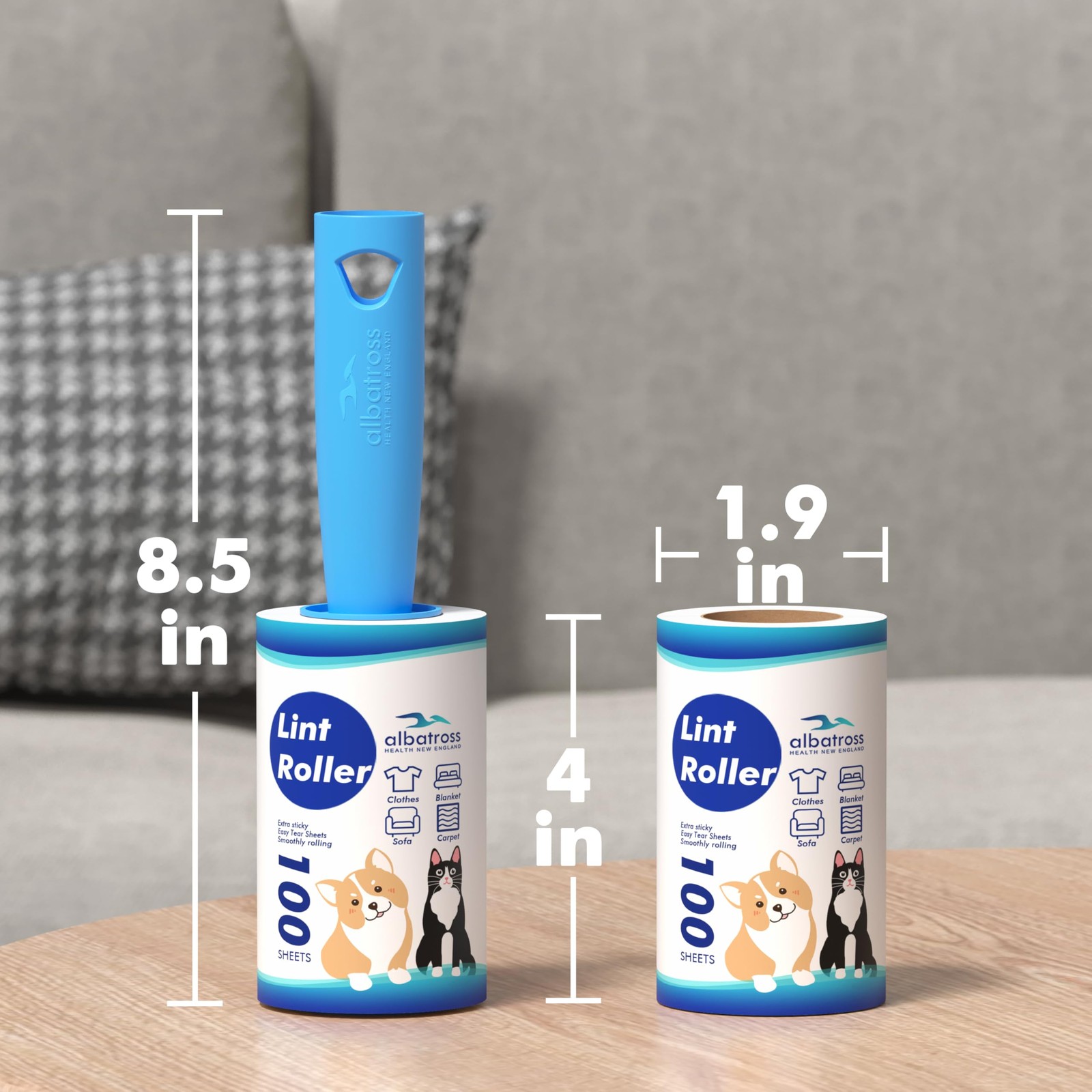 Extra Sticky Lint Roller, Mega Value Set 400 Sheets for Pet Hair Removal, Dog