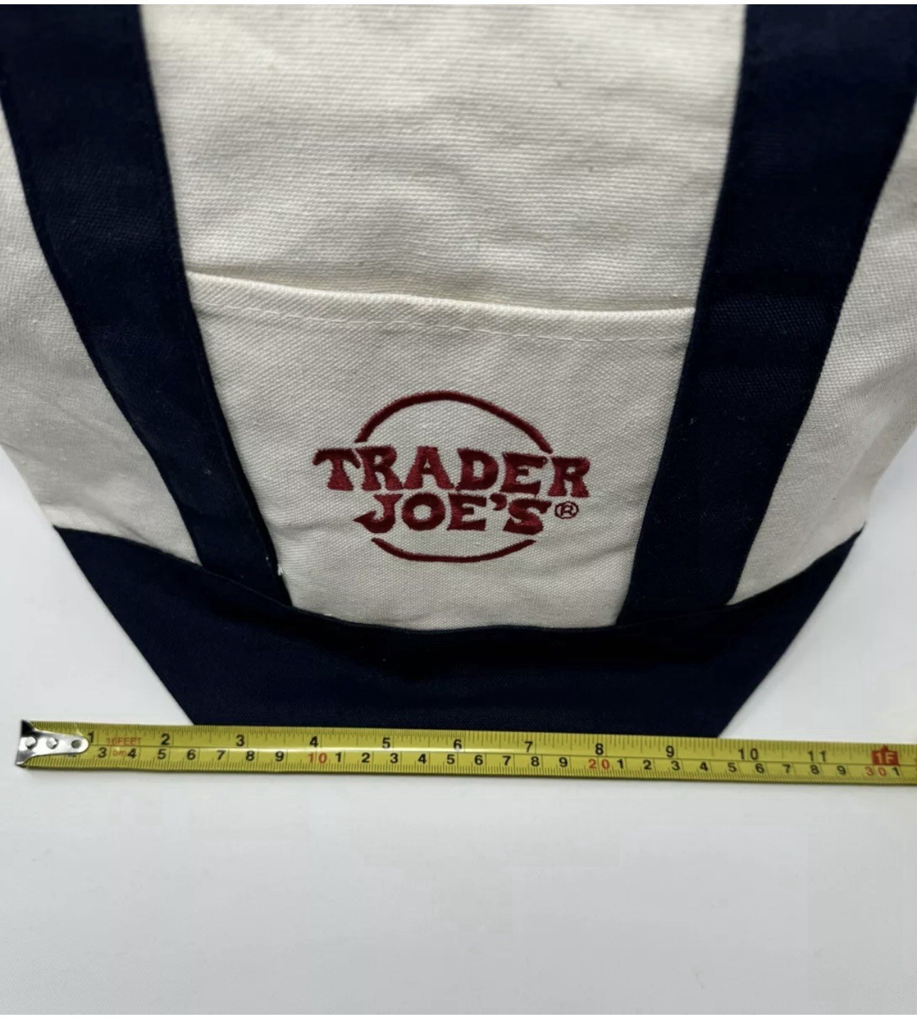 TRADER JOE’S NAVY BLUE MINI CANVAS TOTE BAG NWT FREE GIFT 🎁 FAST SHIPPING