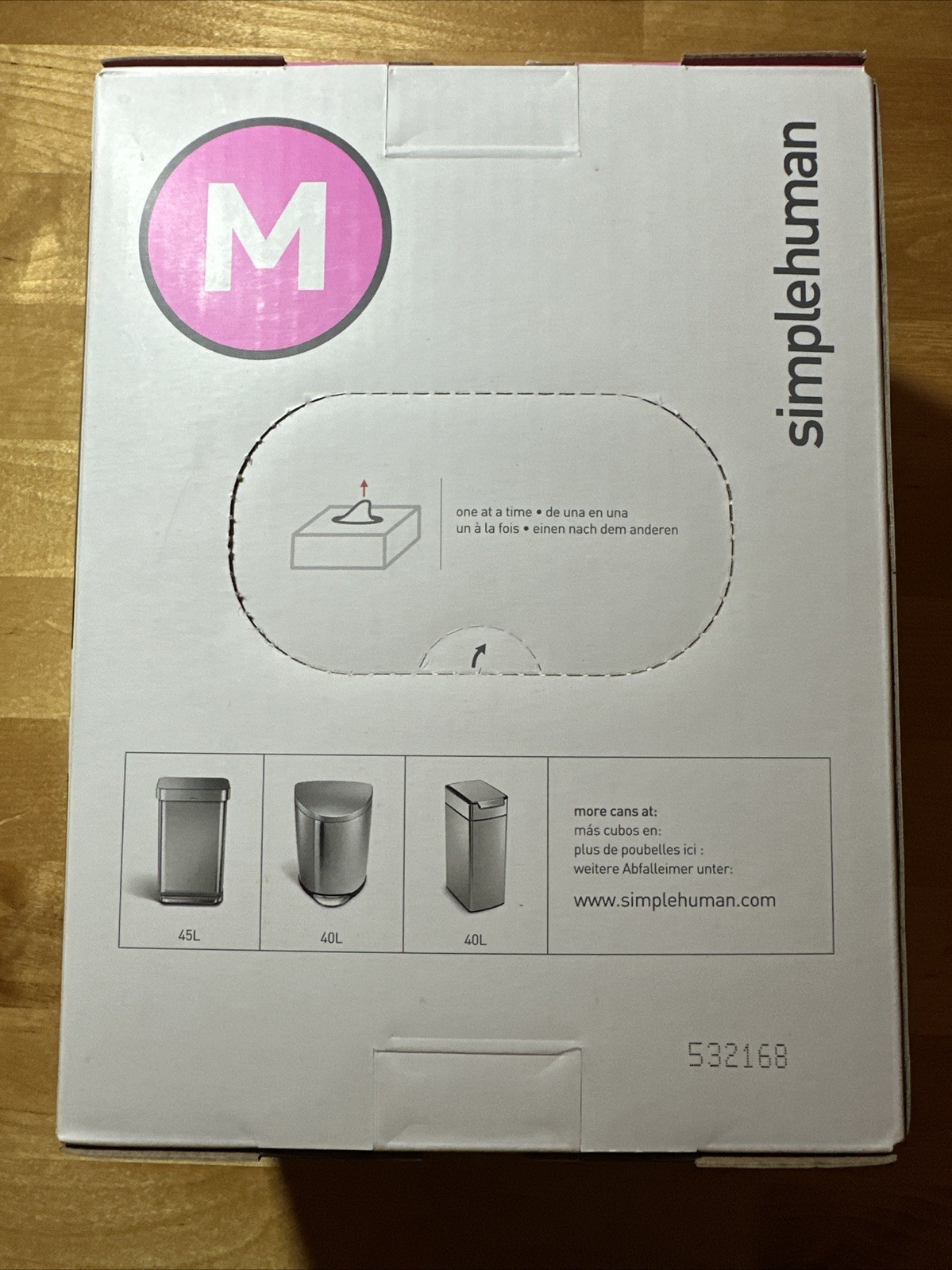 SimpleHuman Code M Custom Fit Drawstring Trash Bags 45L / 12 Gallon – 60 count