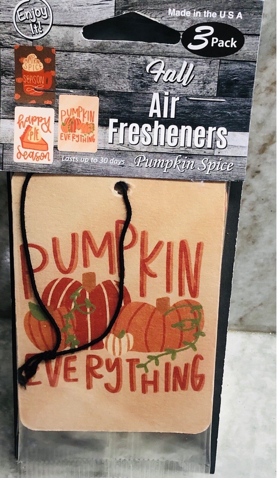 Ship N 24 Hours. Seasonal Art Collection Air Freshener Pumpkin Spice 3 Pack.