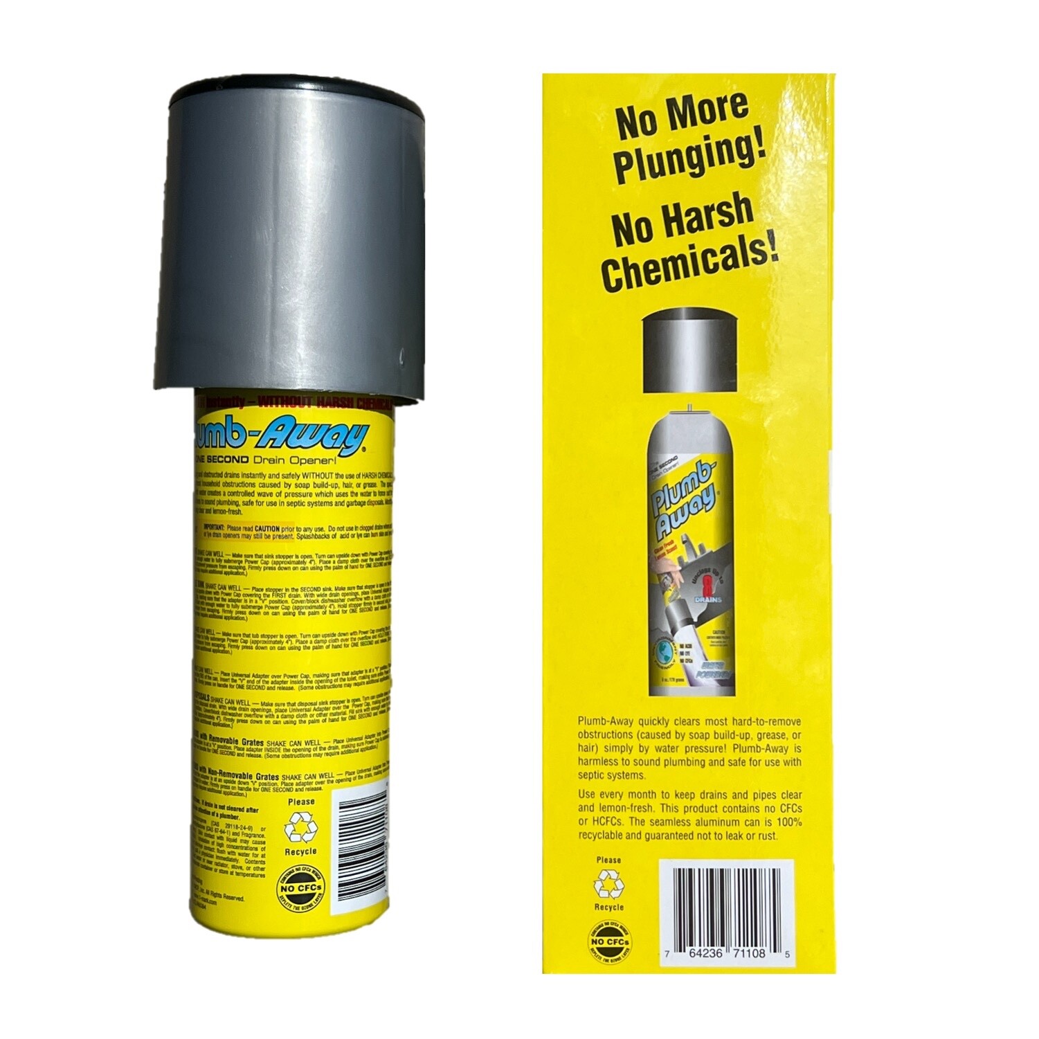 Plumb Away Drain Clog Remover & Cleaner-NO Chemicals-Easy to use- REFILL CAN