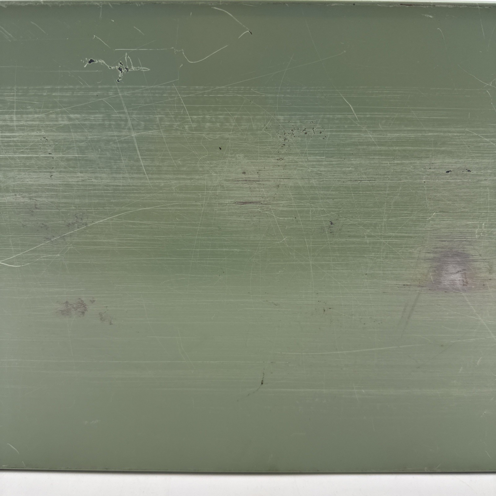 Vintage X-10 Light Green Metal Storage Box 21.5x10x5 Slide Lid