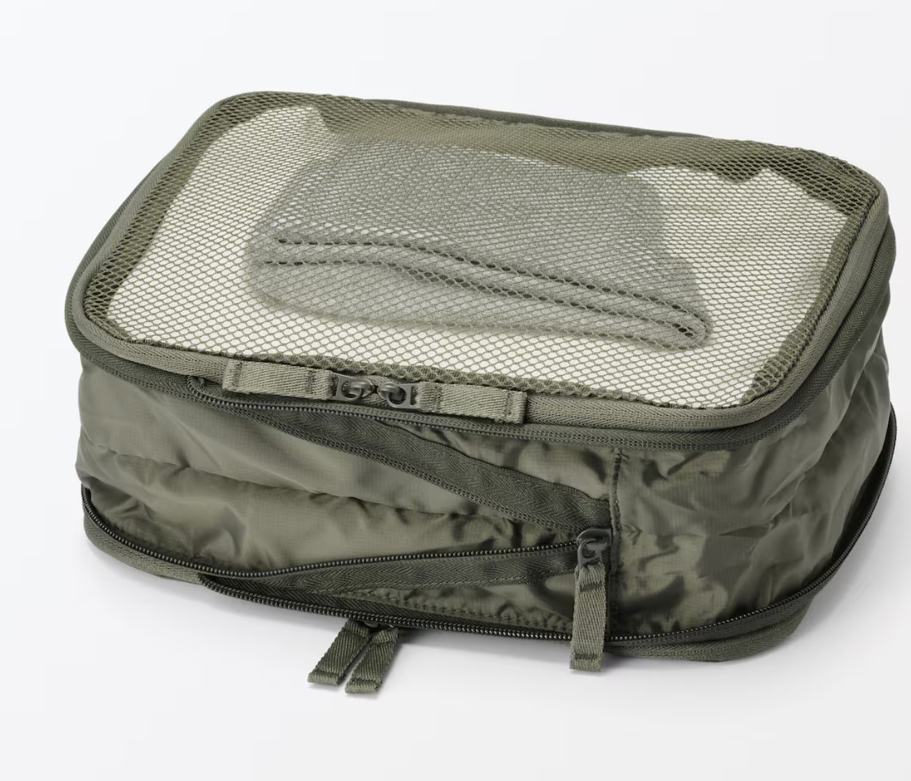 Muji Polyester Sorting case Compressed type 26 x 20 x 10 cm Khaki