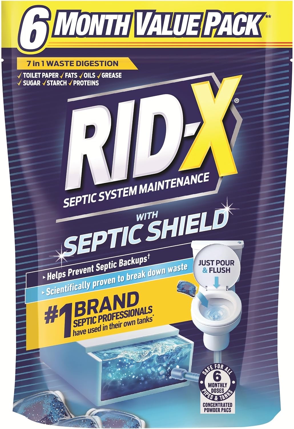 Septic Tank Treatment Pods 6 Month Supply Dual Action Enzymes Septic Tank