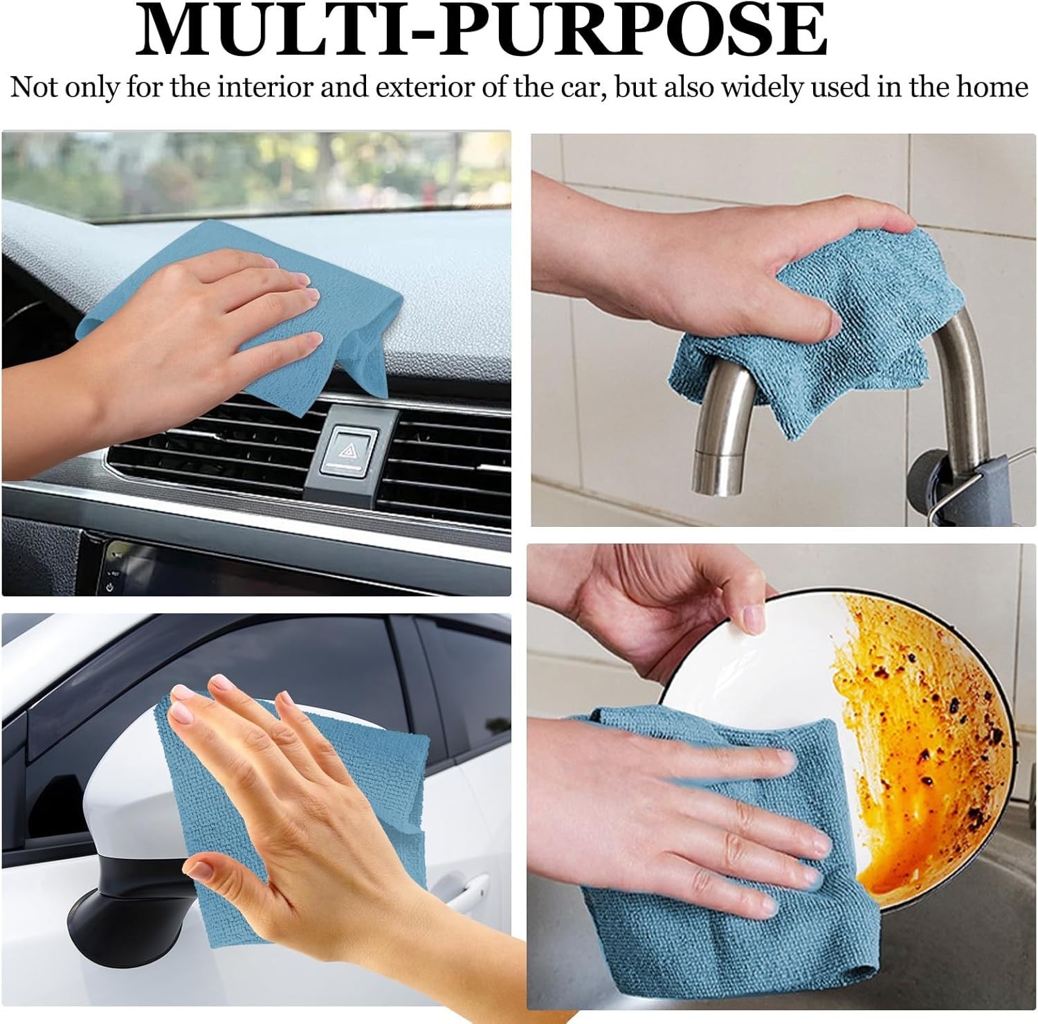 50PCS Microfiber Cleaning Cloth Roll, 10″×10″ Tear Away Microfiber Towels, Re…