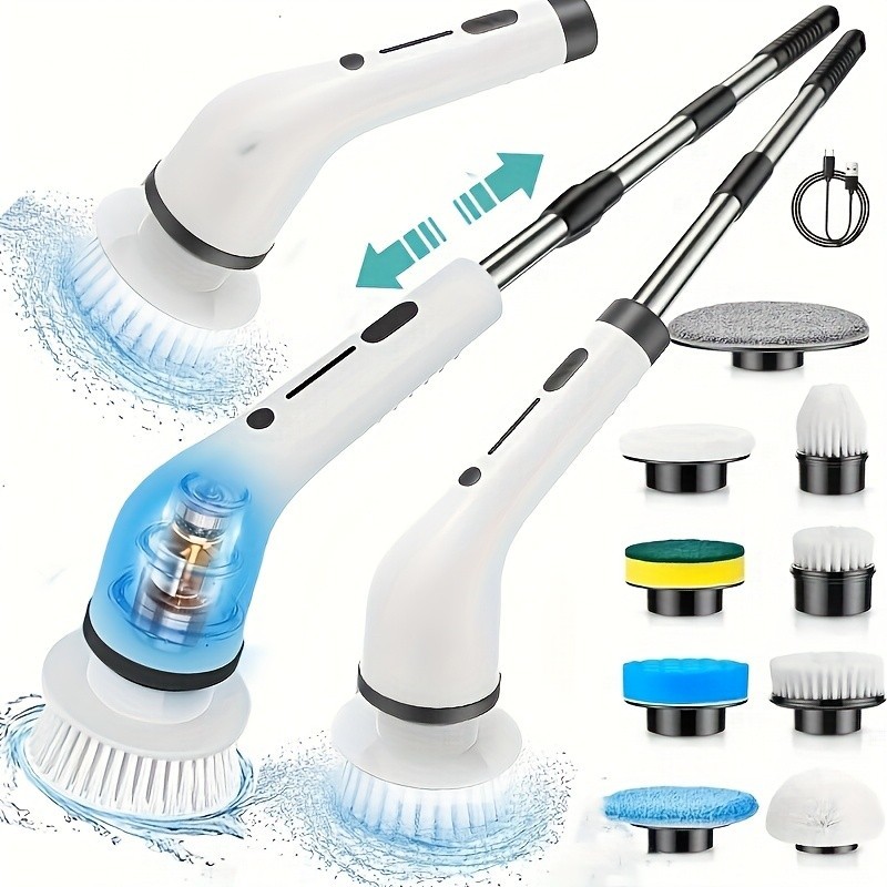 8 in 1 Electric Spin Scrubber for Bathroom, Tub, Tile, Kitchen FREE SHIPPING USA
