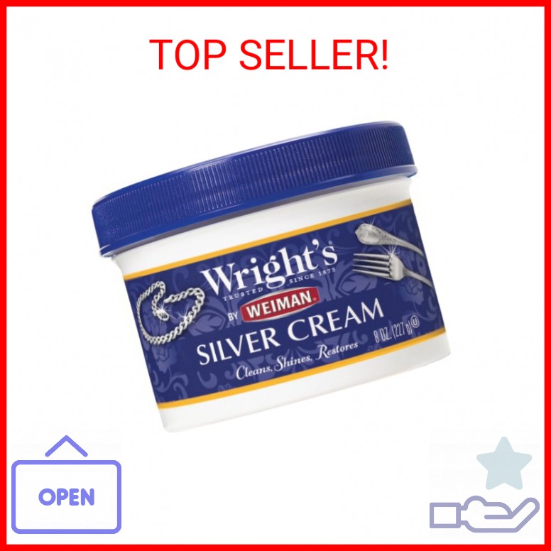 Wright’s Silver Cleaner and Polish Cream, 8 Ounce, Gently Clean and Remove Tarni
