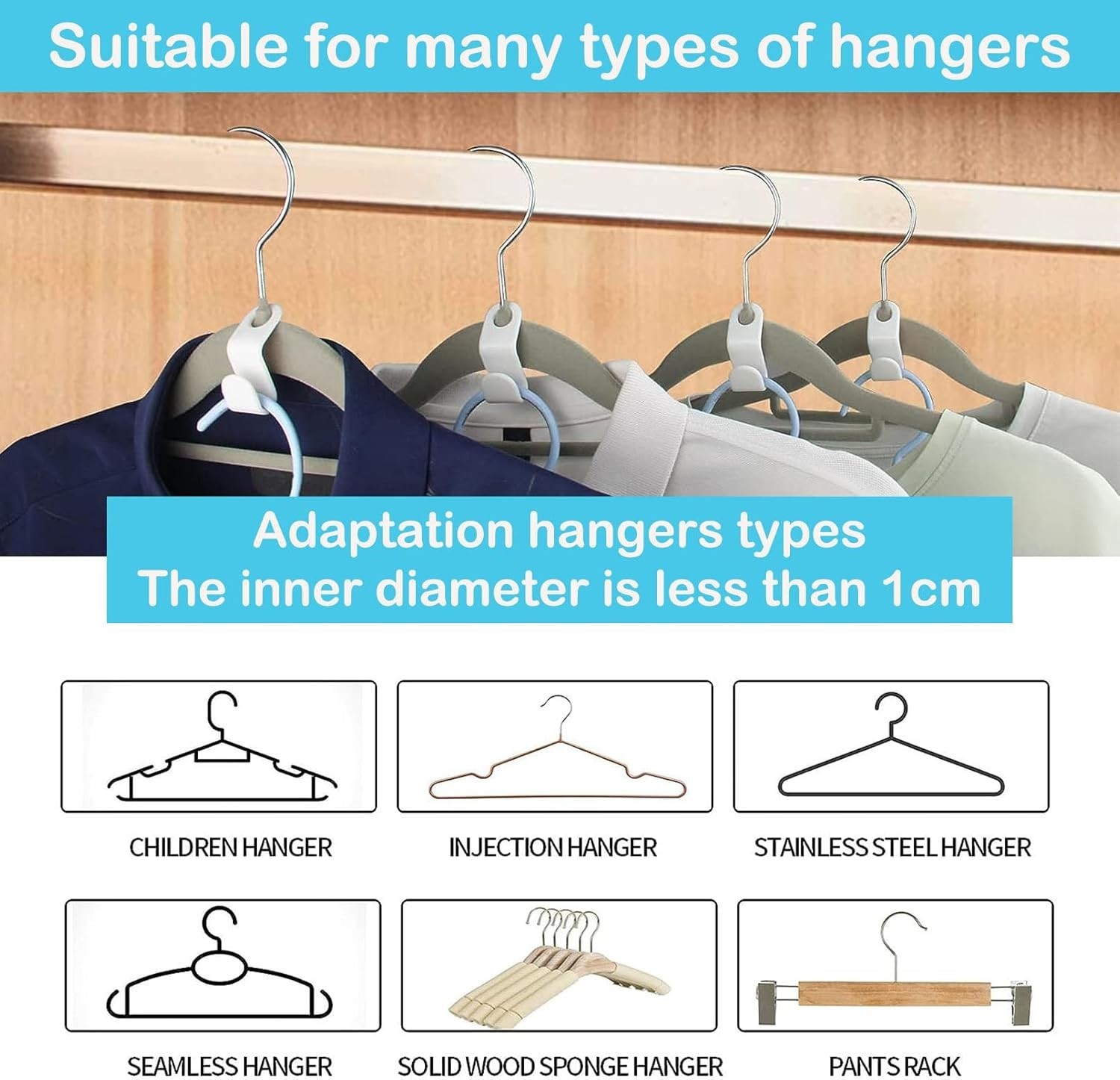 40 PC White Space Saving Hangers for Efficient Closet Management – 10 lbs Max