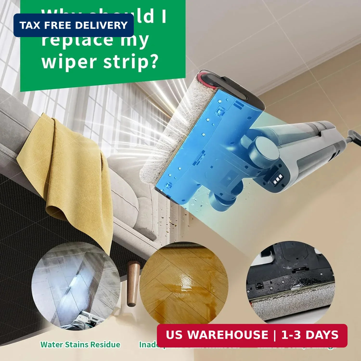 H12 Pro Vacuum Replacement Wiper Strip Compatible with Dreame H12 Pro Cordless V