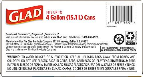 Glad 4 Gallon Drawstring Trash Bags 80 Count Blue Febreze Freshness Odor Control