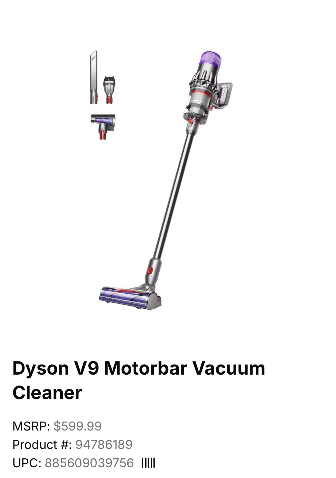 Dyson Vacuum Cleaner – V9 Limited Edition Motorbar Cordless 100AW BRAND NEW!!!!!