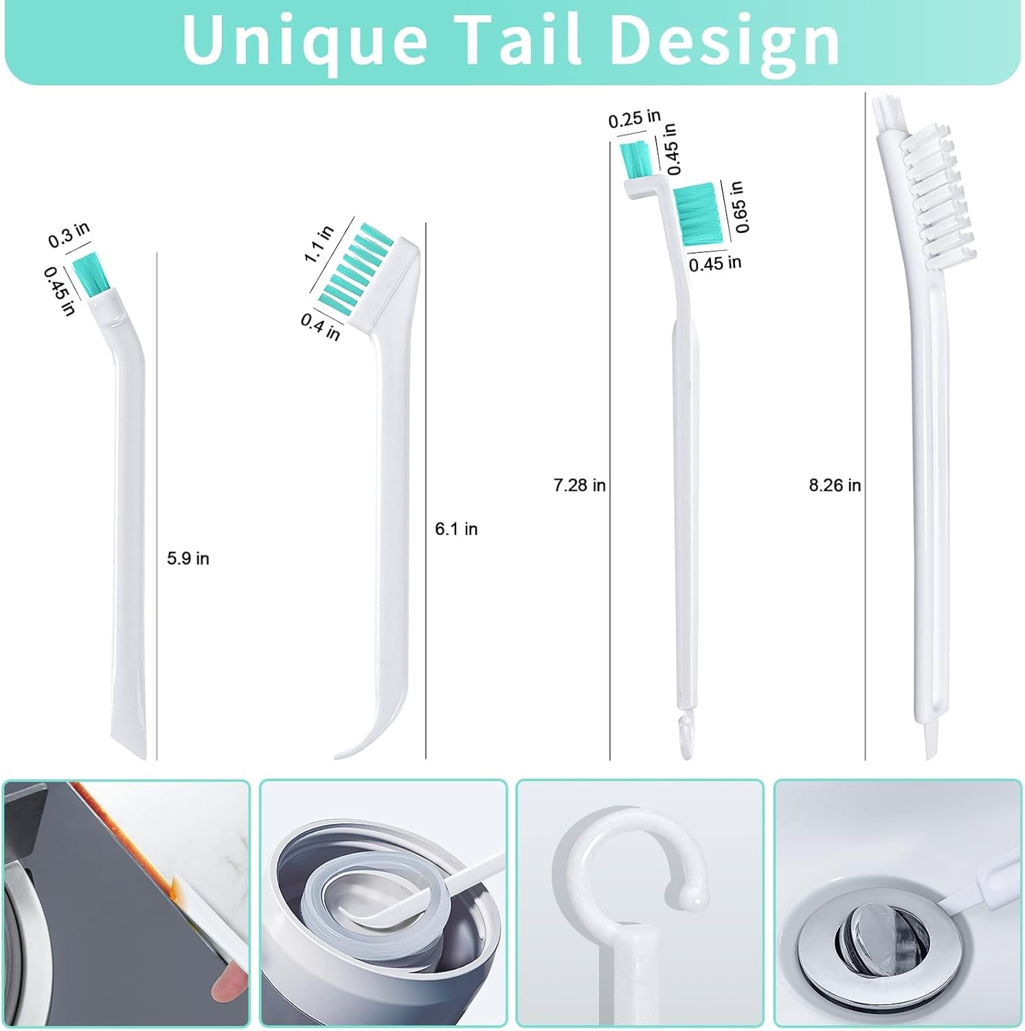 Small Cleaning Brushes Set, 4 pcs Crevice Household Cleaning Tool for Window