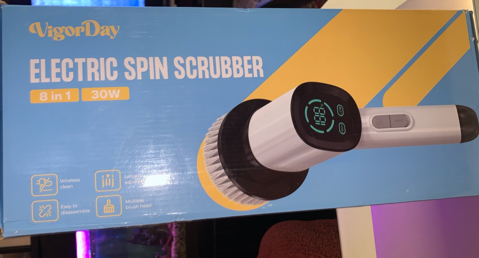 Electric Spin Scrubber for Cleaning Bathroom Cordless Cleaning Brush Power Sc…