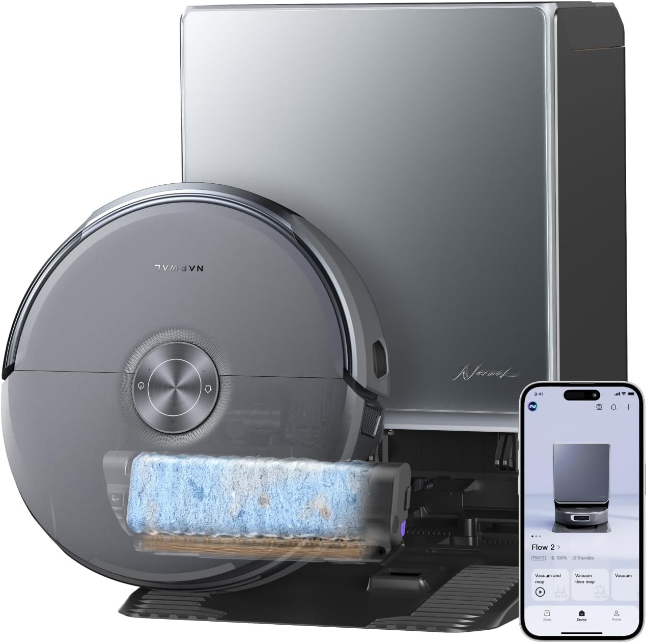 NARWAL Flow 2 Robot Vacuum and Mop Combo FlowWash Self-Emptying & Refilling