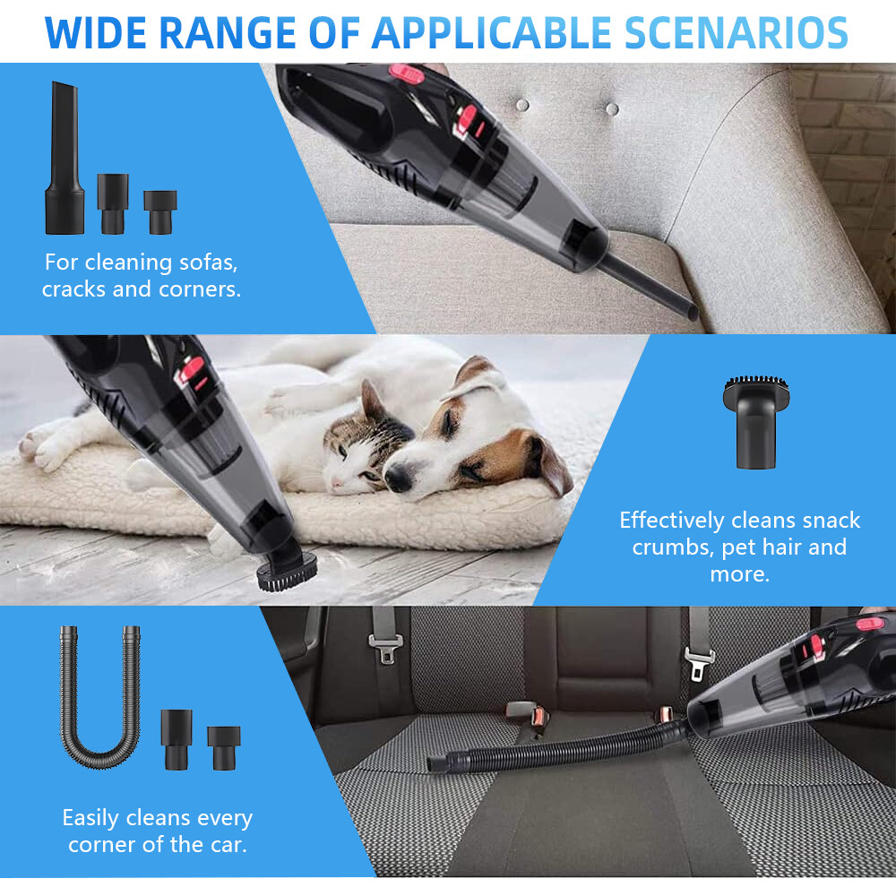 Portable Cordless Hand Held Vacuum Cleaner Recharge Car Auto Home Duster LED US