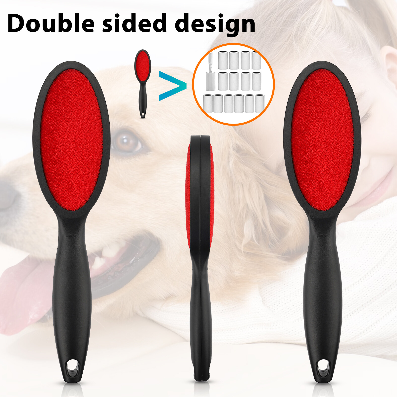 3pcs Magic Lint Remover Brush Clothes Fuzz Fabric Pet Hair Cleaning Double Sided
