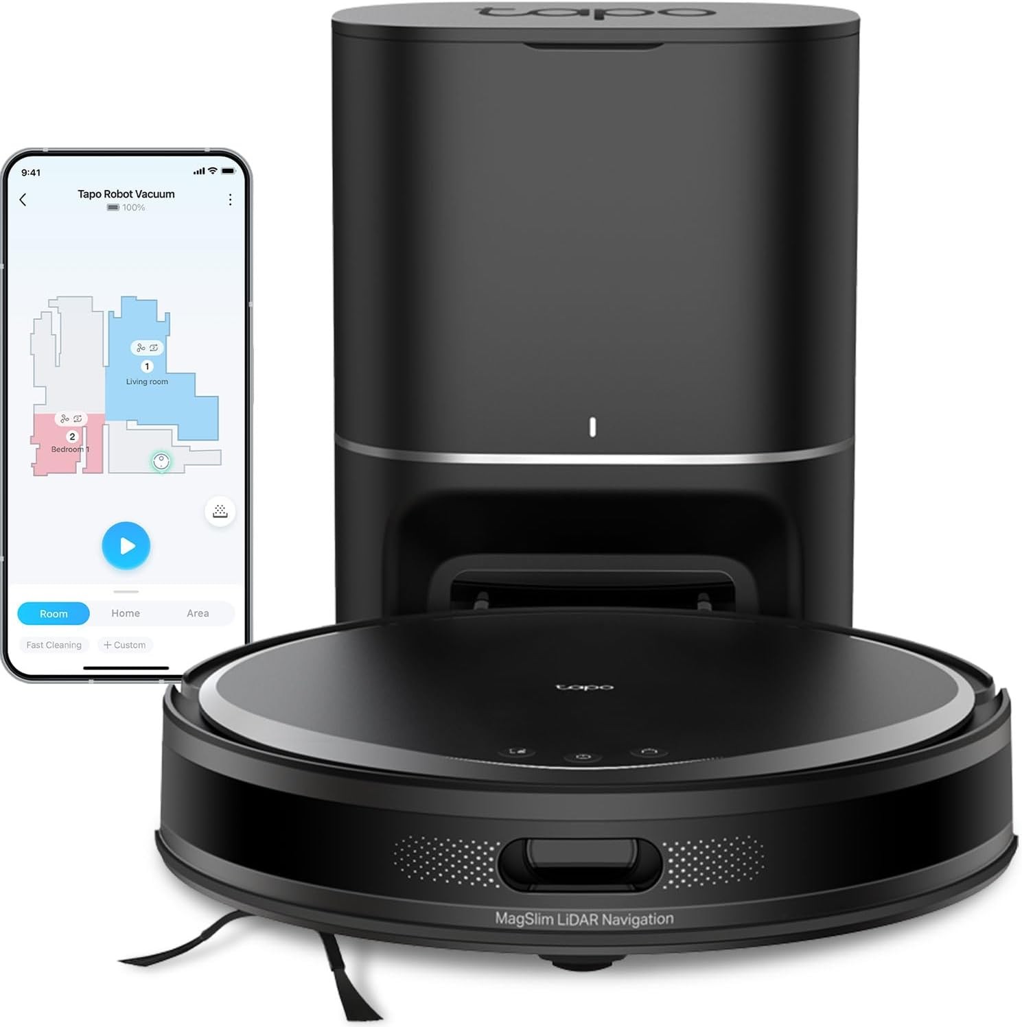 6000Pa Robot Vacuum Mop 3.5L Self Empty Station LiDAR 180min APP Remote Control