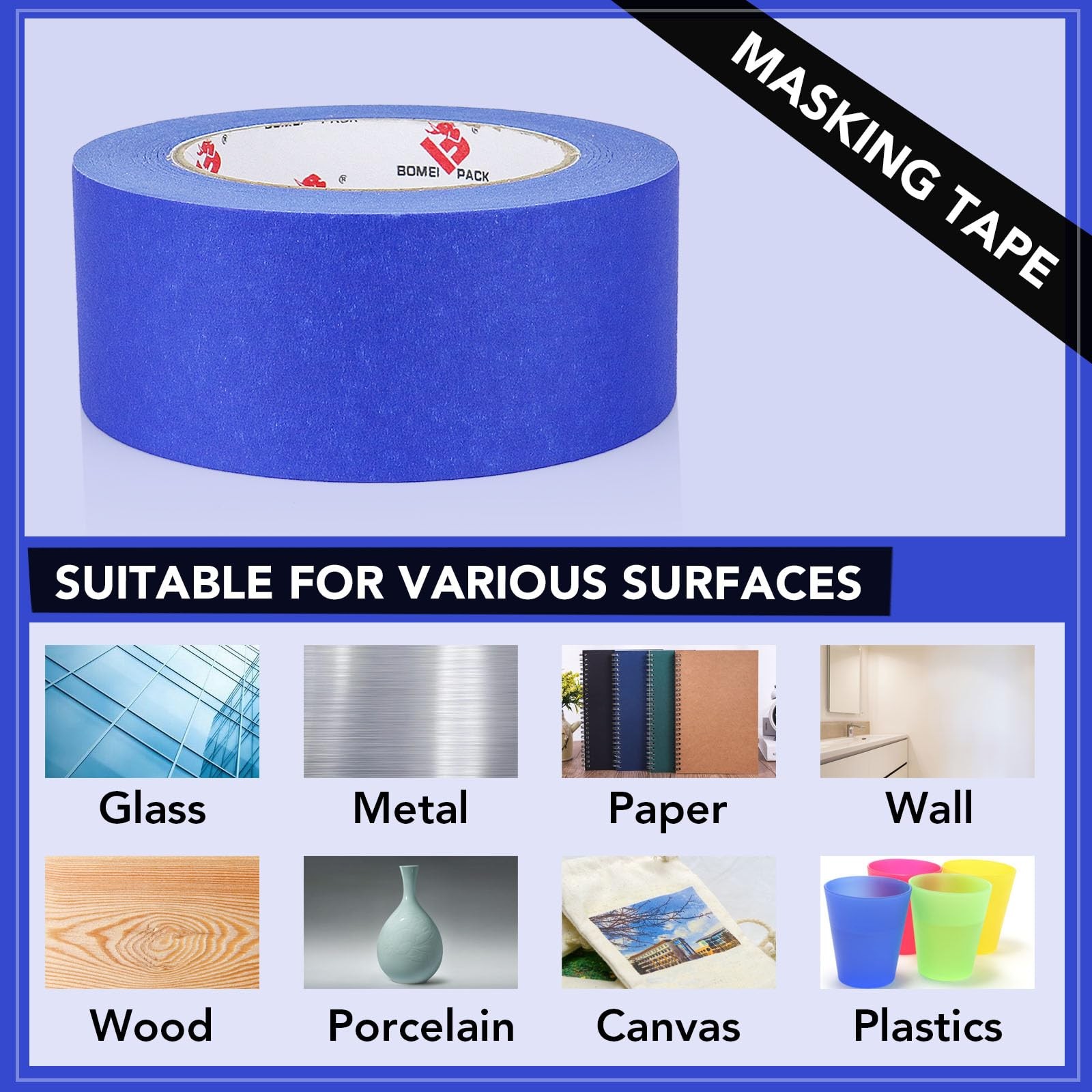 Painters Tape 0.75 Inch Bulk – Paint Tape 10 Rolls x 0.75 Inch x 55 Yards – P…