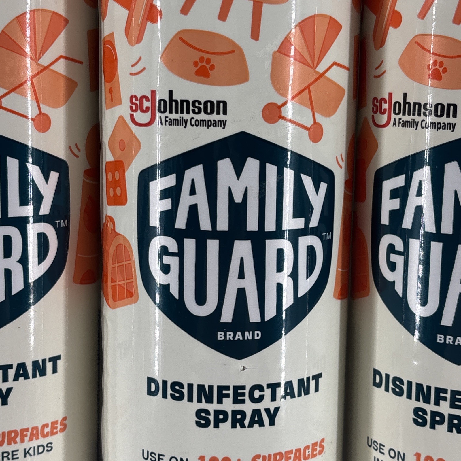 Lot Of 3 Family Guard Disinfectant Spray Citrus Scent 17.5 OZ Each