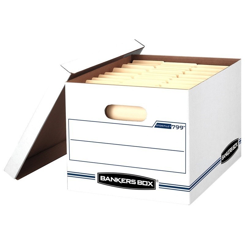 File Storage Boxes 10 Pack Stackable Organizing Bins Lift Off Lid Office Home US
