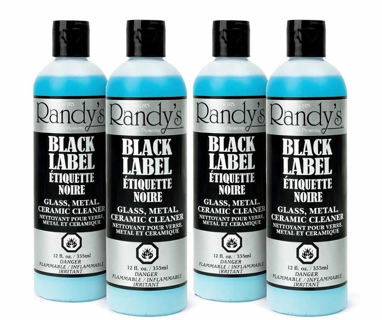 Randy’s Black Label Glass Cleaner 4 Pack – 12oz Bottles – Glass Metal Ceramic
