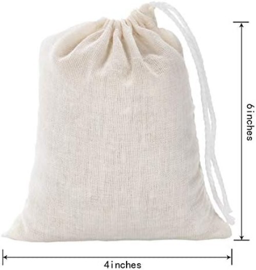 50 Pieces 4 x 6 Inches Muslin Cotton Drawstring Bags Canvas Linen Sachet Bag …