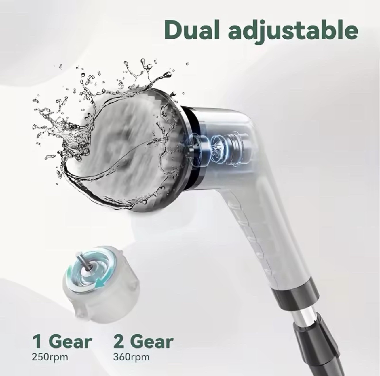9-in-1 Electric Rotating Cleaning Brush Wireless Shower Scrubber Telescopic Hand