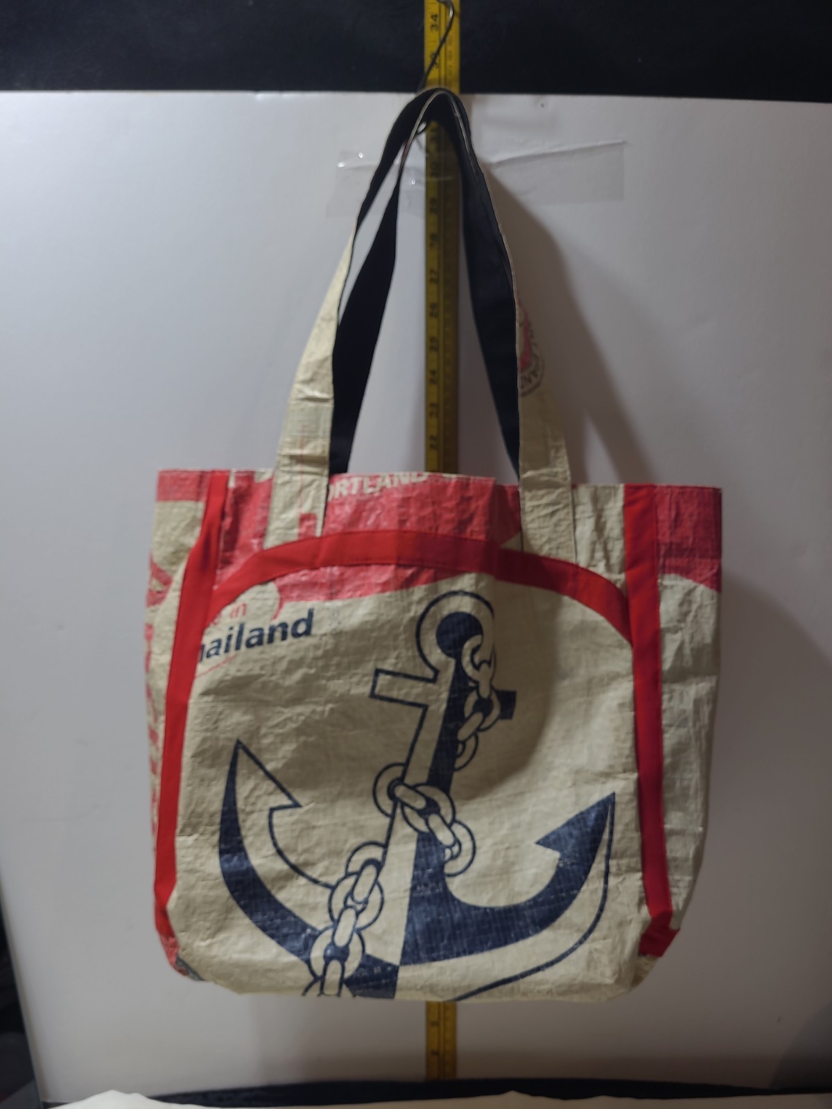 Fair Trade Cement Anchor Tote Handmade in Cambodia Handmade Recycled