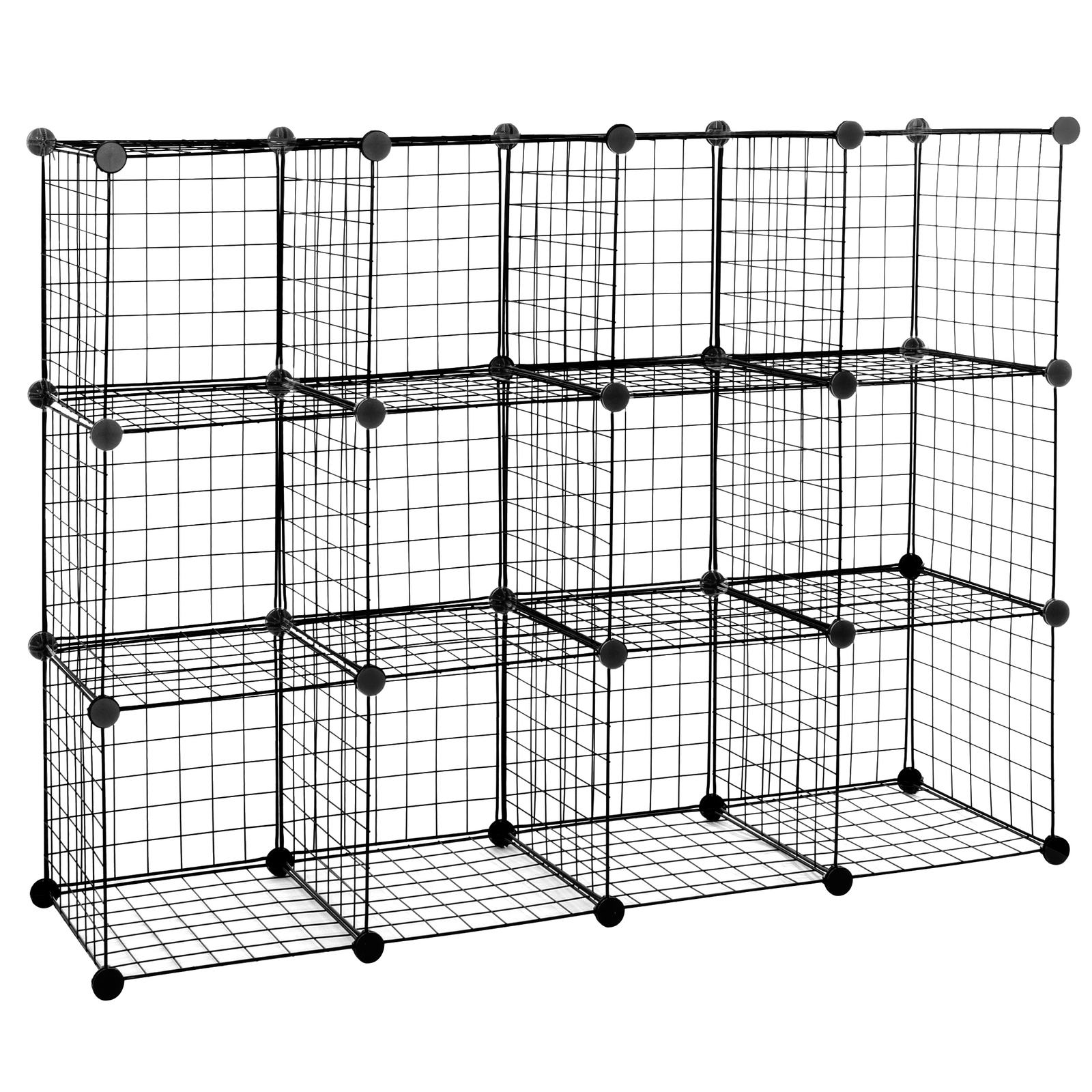 Wire Cube Storage 12-Cube Storage Organizer Metal DIY Modular Cabinet Bookshelf