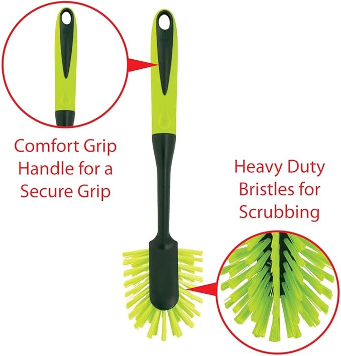 5Pcs Scrub Brush Set Long Handle Cleaning Brushes with Bristles and Comfort Grip