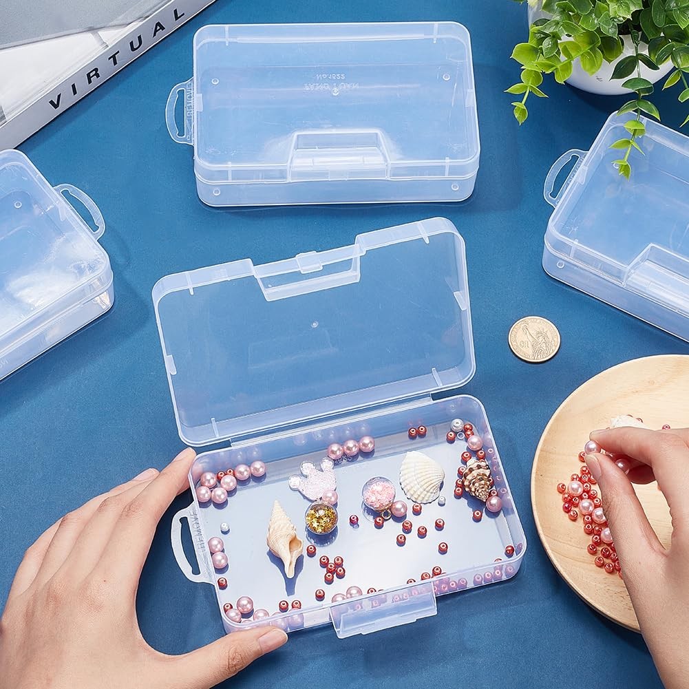 4 Pack 5.5×3.35×1.5 Large Clear Plastic Box Container Clear Storage Organizer…