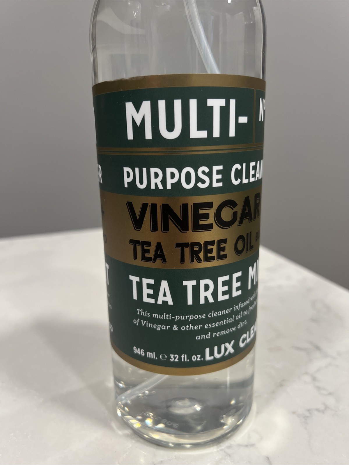 LUX CLEAN ~ VINEGAR + TEA TREE MINT Kitchen Odor Refresh MULTI CLEANER 946ML