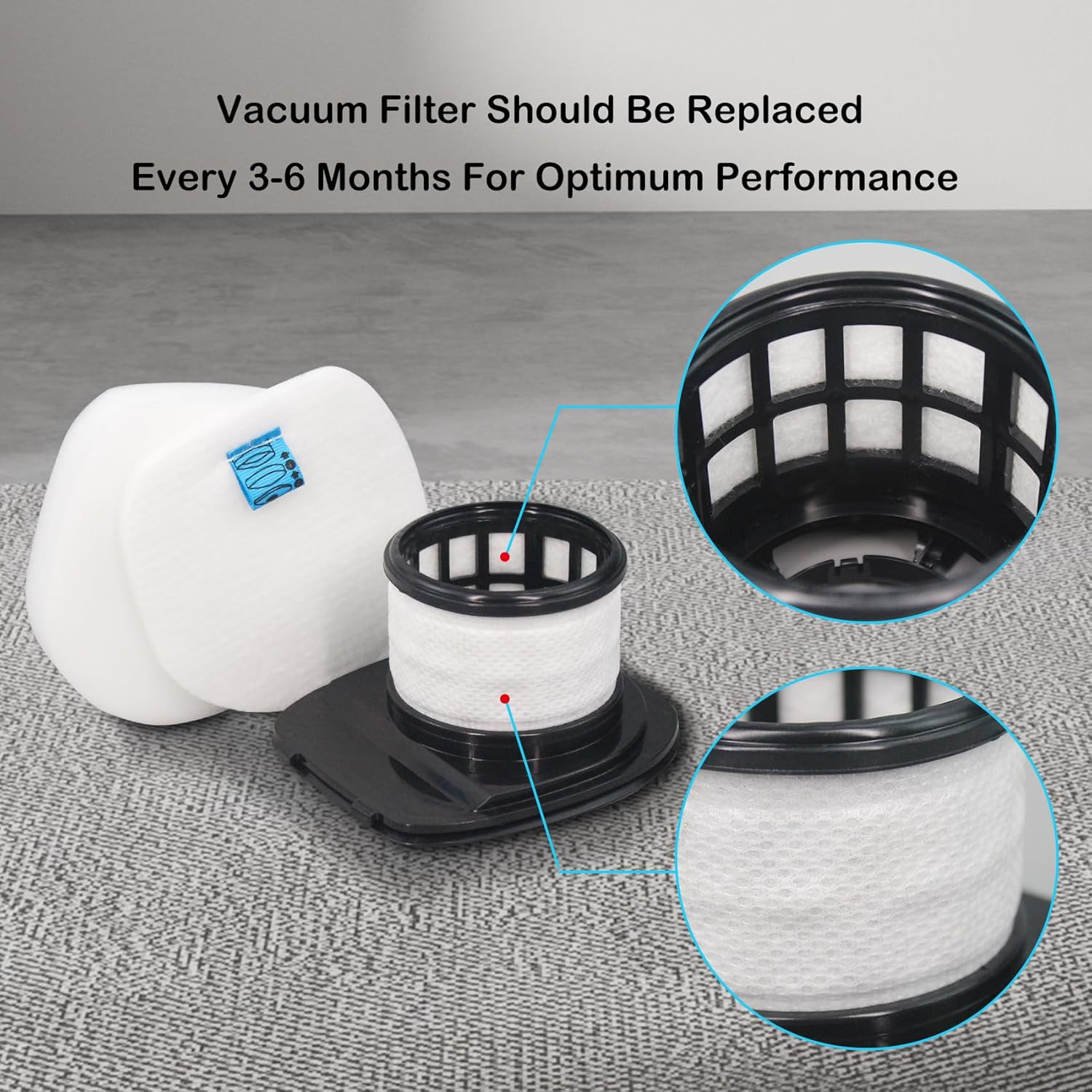 Replacement Vacuum Filter for Shark Pet Pro Cordless Stick Vacuum Cleaner, 2 HEP