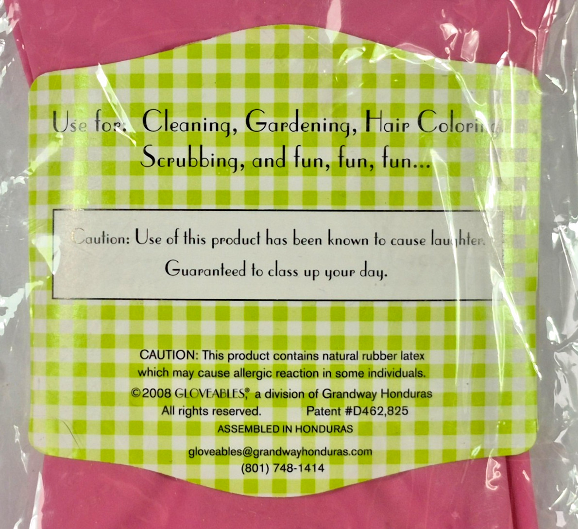 Gloveables Pink Polka Dot Gloves Rubber Latex Cleaning Gardening One Size