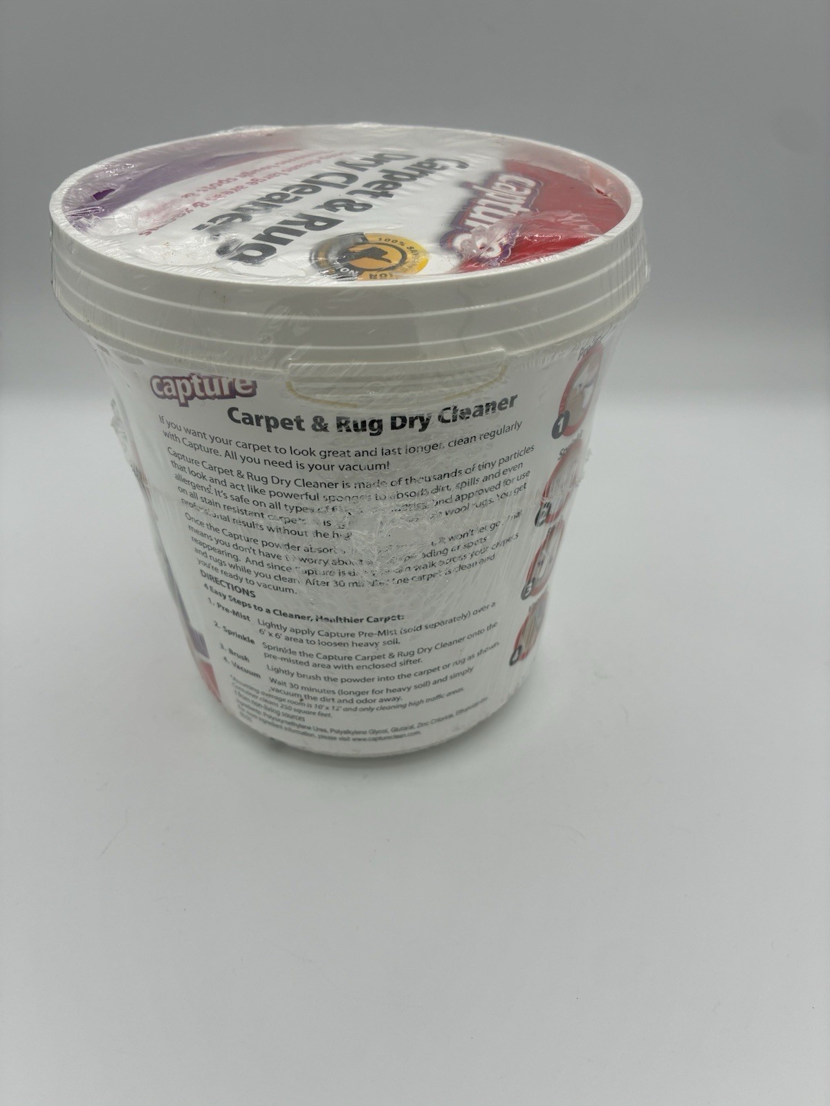 Capture Carpet & Rug Dry Cleaner Powder 2.5 lbs Deep Clean Stain Remover Tub New