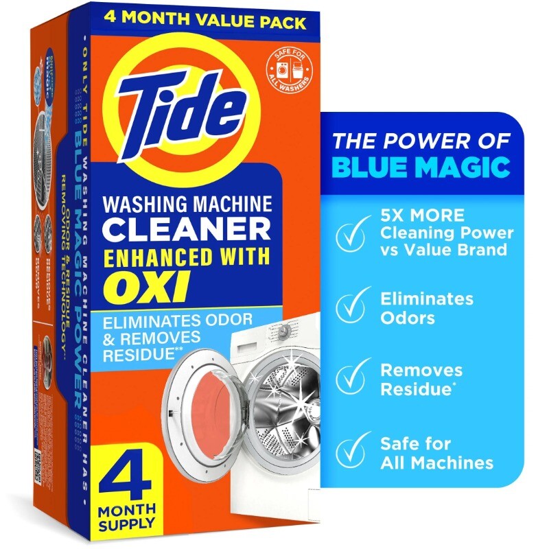 Tide Washing Machine Cleaner, Washer Residue Remover, 4 Count