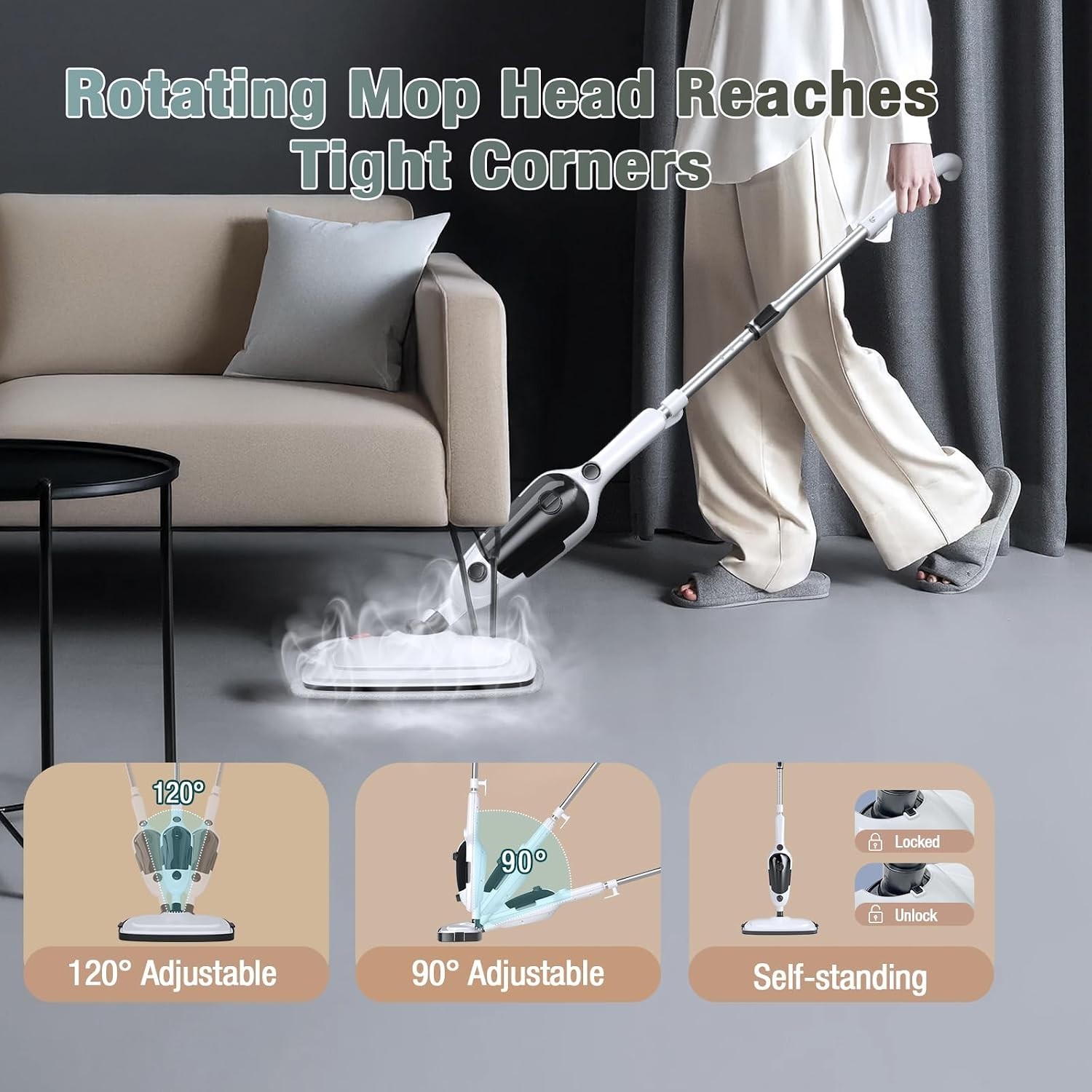 11-in-1 Steam Mop, Powerful Handheld Steam Cleaner for Home with 23FT Cord | …