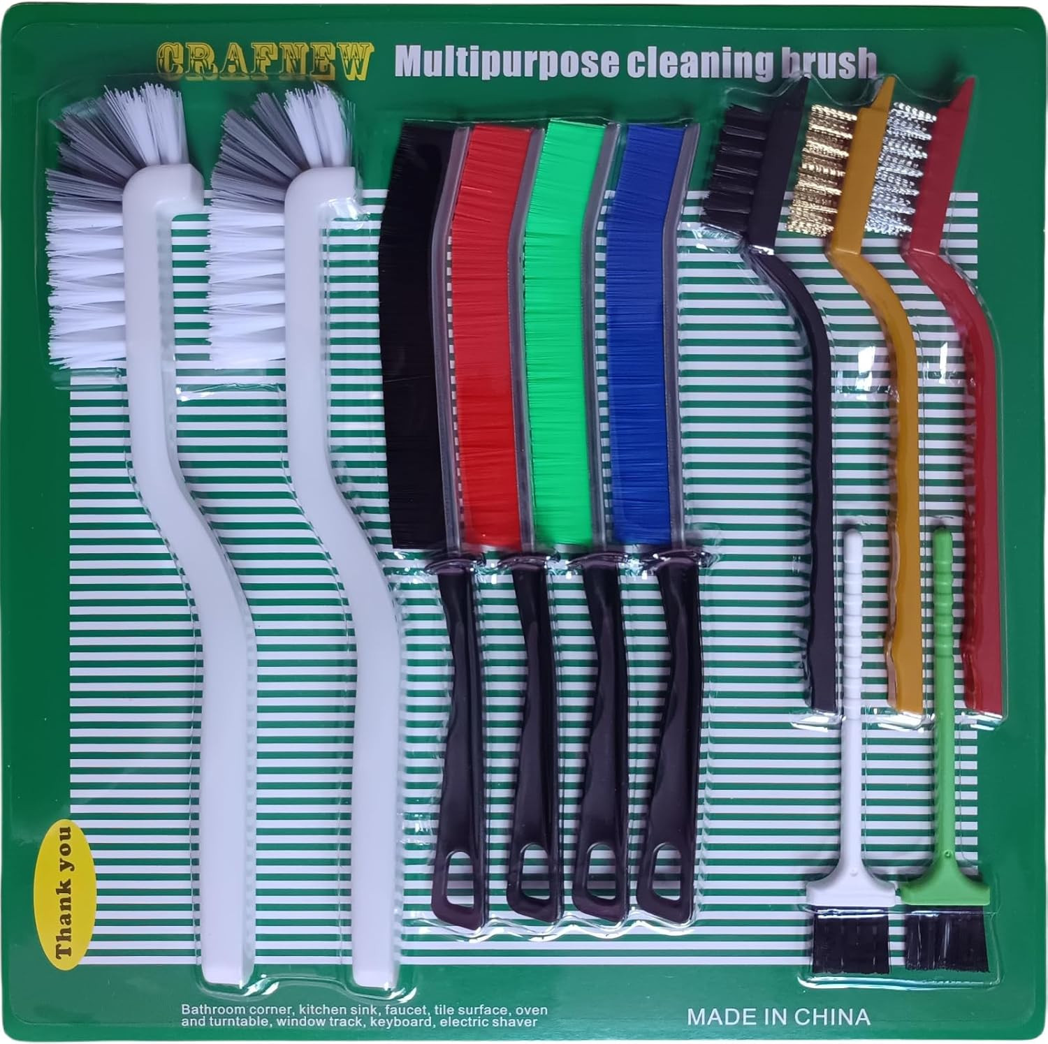11 Pcs Crevice Cleaning Brush Set Hard Bristle Gap Cleaner Tools