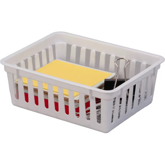 Mainstays 3-Pack Square Mini Plastic Storage Tray Organizers, Stackable Drawer O