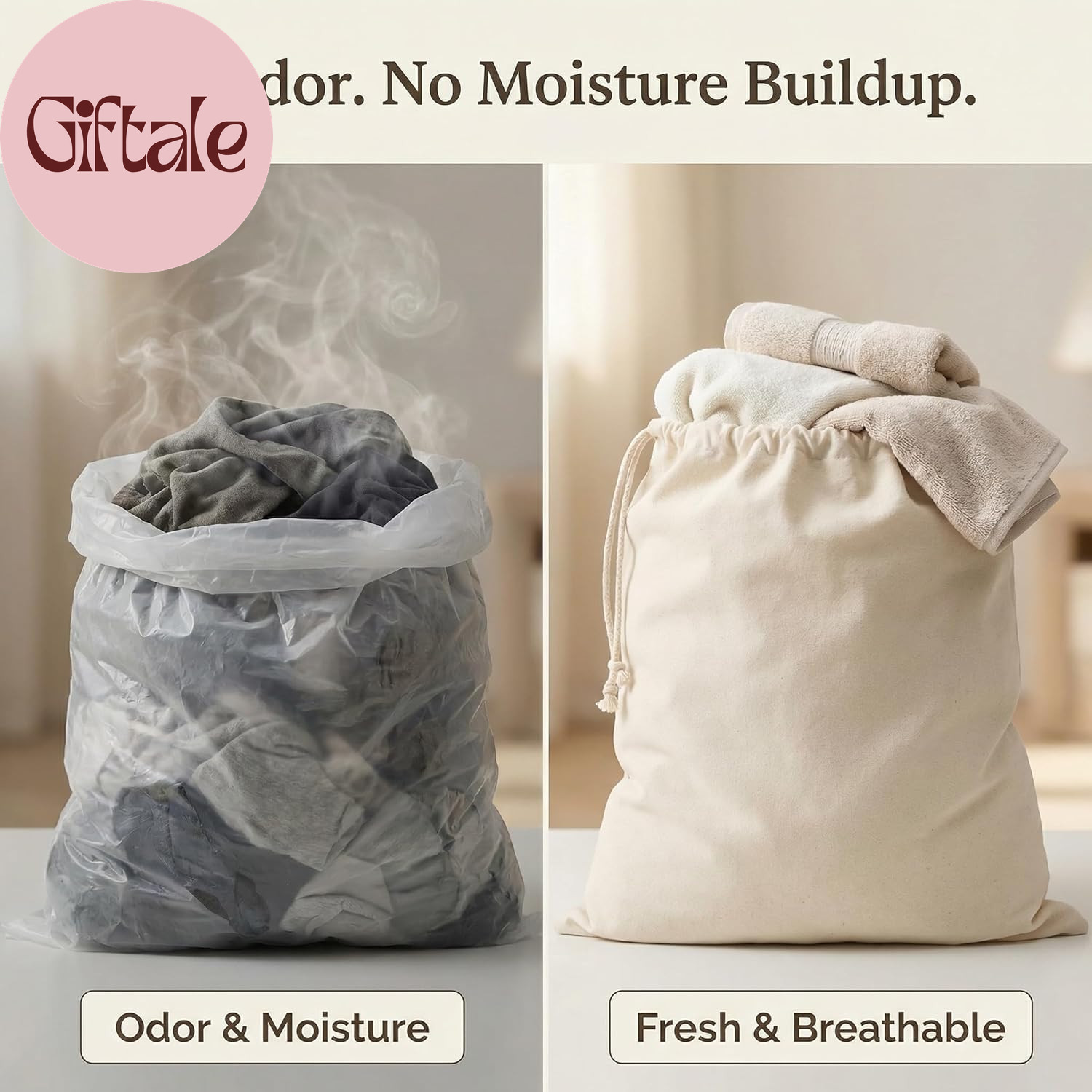 Laundry Bags 4-Pack 28”X36″ Extra-Large Cotton Canvas Heavy Duty Washable Durabl