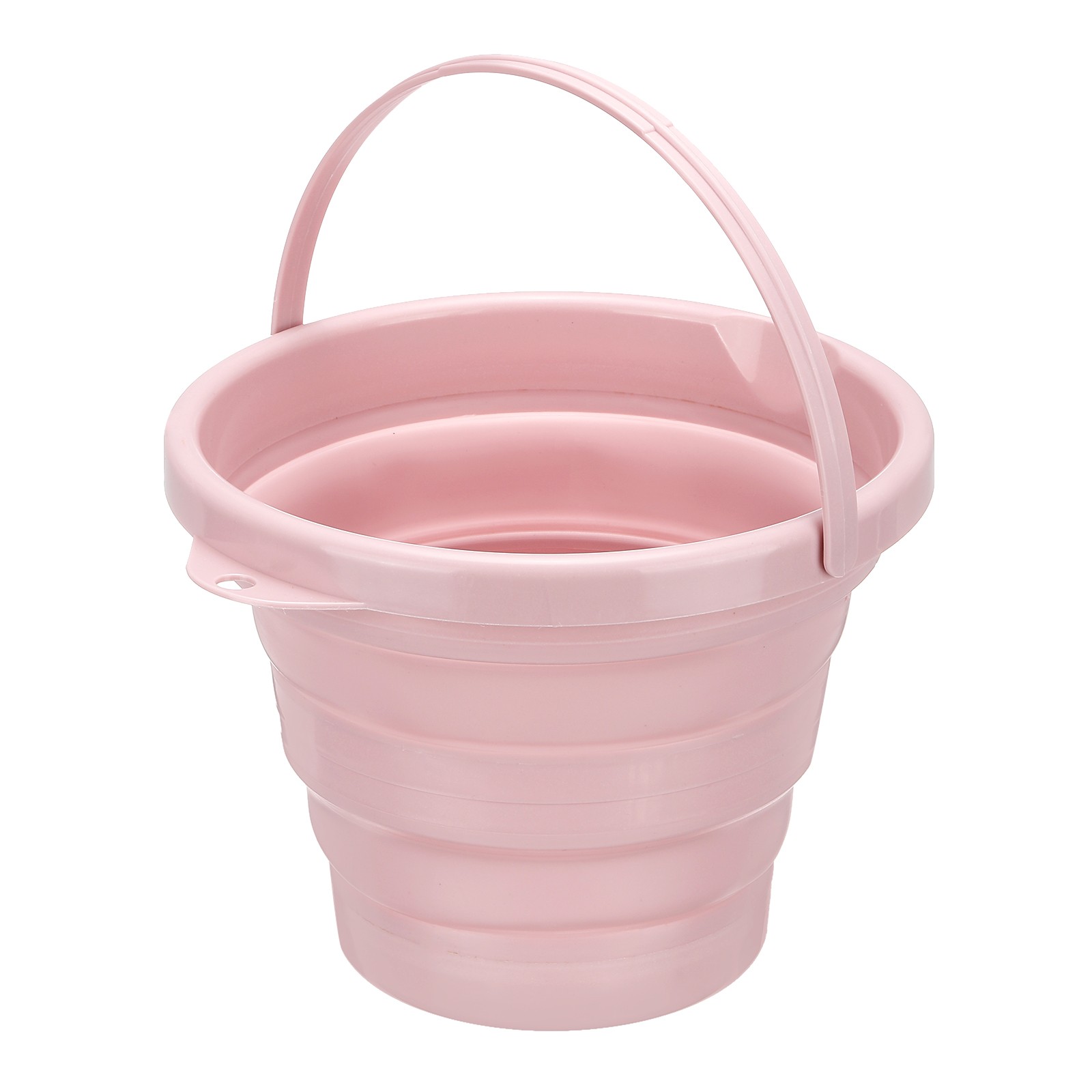 5L/1.3 Gallon Small Foldable Collapsible Bucket Portable for Camping Light Pink